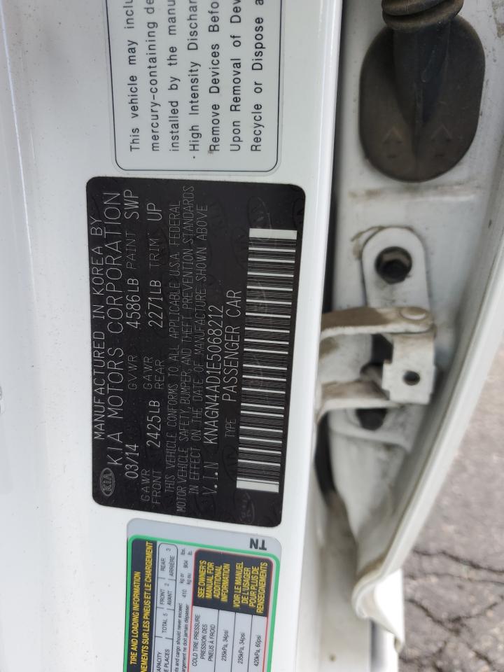 2014 Kia Optima Hybrid VIN: KNAGN4AD1E5068212 Lot: 82415065