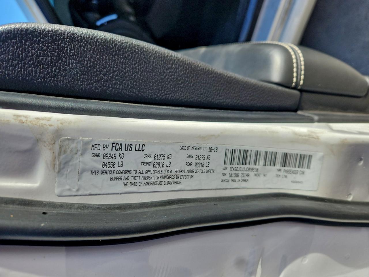 2018 Dodge Durango Srt VIN: 1C4SDJGJ3JC239799 Lot: 90655995