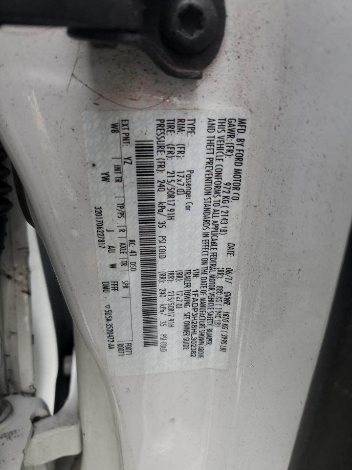 2017 Ford Focus Sel VIN: 1FADP3H28HL302382 Lot: 85692345