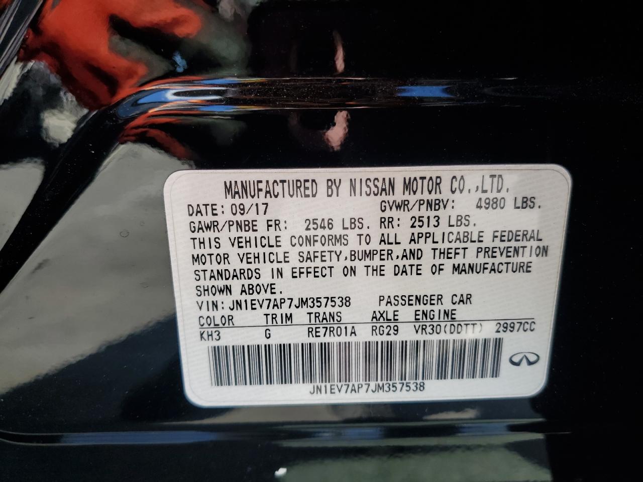 2018 Infiniti Q50 Luxe VIN: JN1EV7AP7JM357538 Lot: 81408285