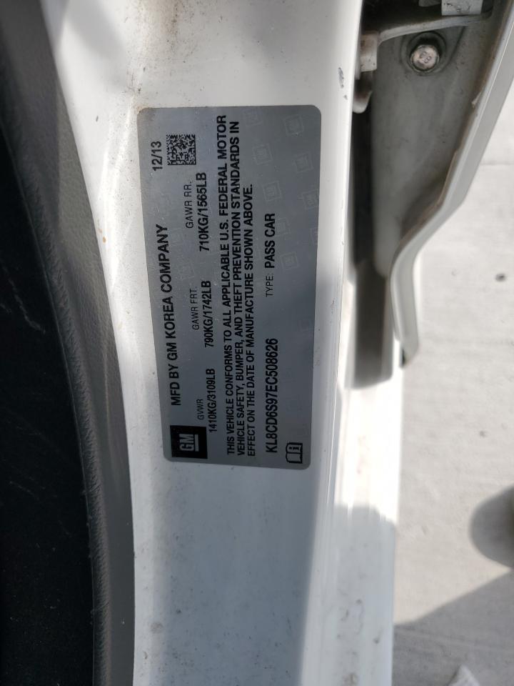 2014 Chevrolet Spark 1Lt VIN: KL8CD6S97EC508626 Lot: 87104435