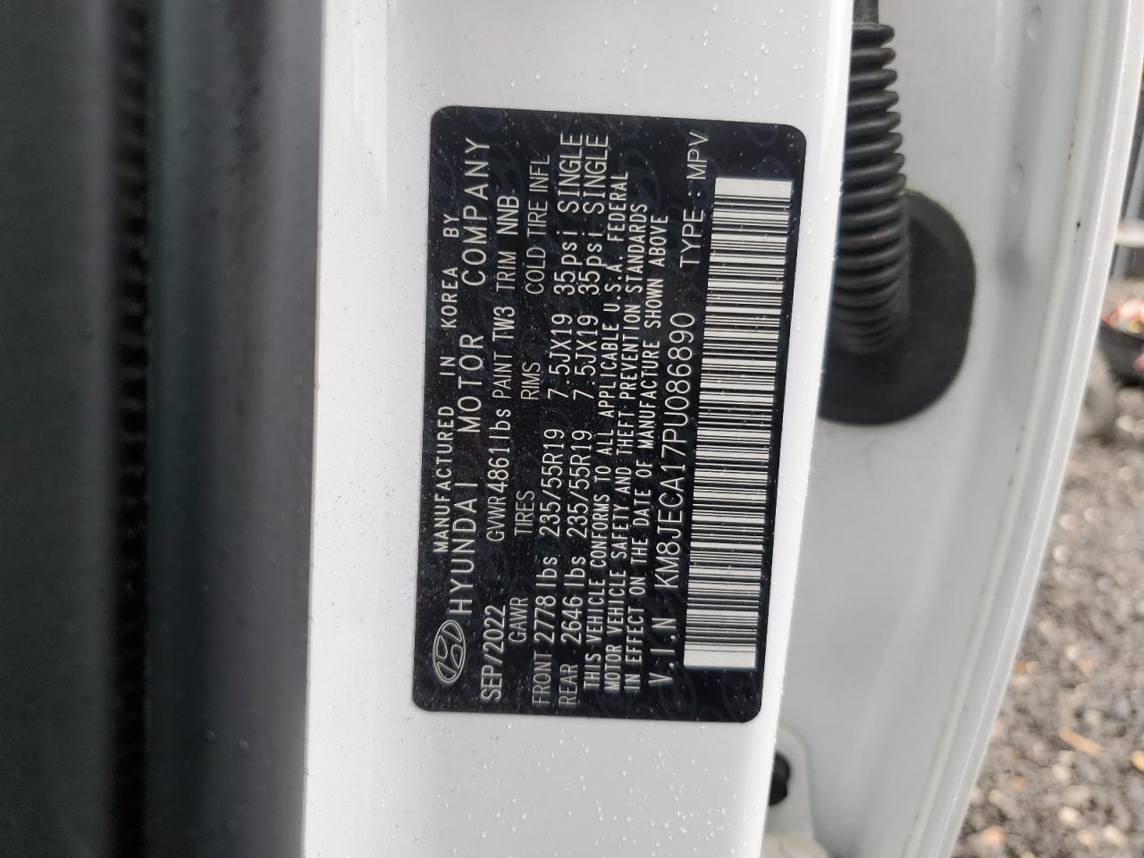 2023 Hyundai Tucson Limited VIN: KM8JECA17PU086890 Lot: 82305315