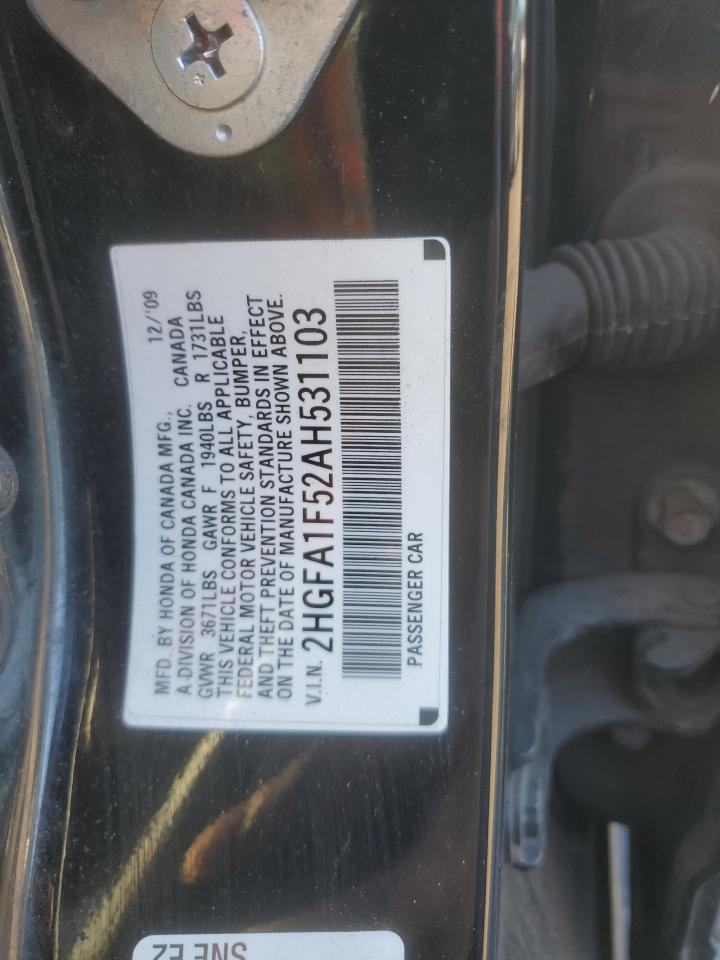 2010 Honda Civic Lx VIN: 2HGFA1F52AH531103 Lot: 86178675