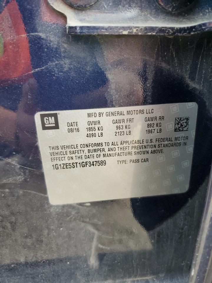 2016 Chevrolet Malibu Lt VIN: 1G1ZE5ST1GF347589 Lot: 81836055