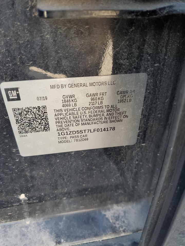2020 Chevrolet Malibu Lt VIN: 1G1ZD5ST7LF014178 Lot: 84361235