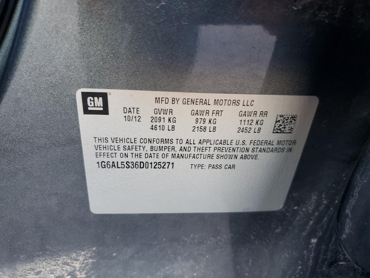 2013 Cadillac Ats Premium VIN: 1G6AL5S36D0125271 Lot: 85649365