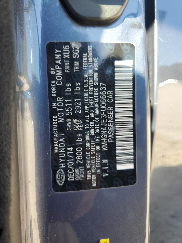 2015 Hyundai Genesis 3.8L VIN: KMHGN4JE3FU066637 Lot: 83860565
