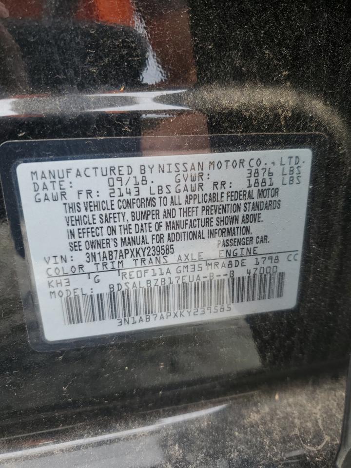 2019 Nissan Sentra S VIN: 3N1AB7APXKY239585 Lot: 86272795