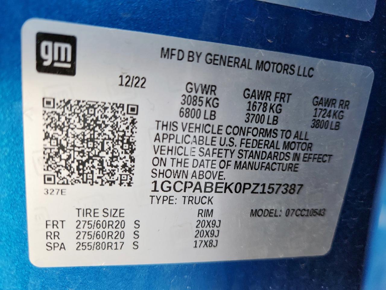 2023 Chevrolet Silverado C1500 Custom VIN: 1GCPABEK0PZ157387 Lot: 86318865