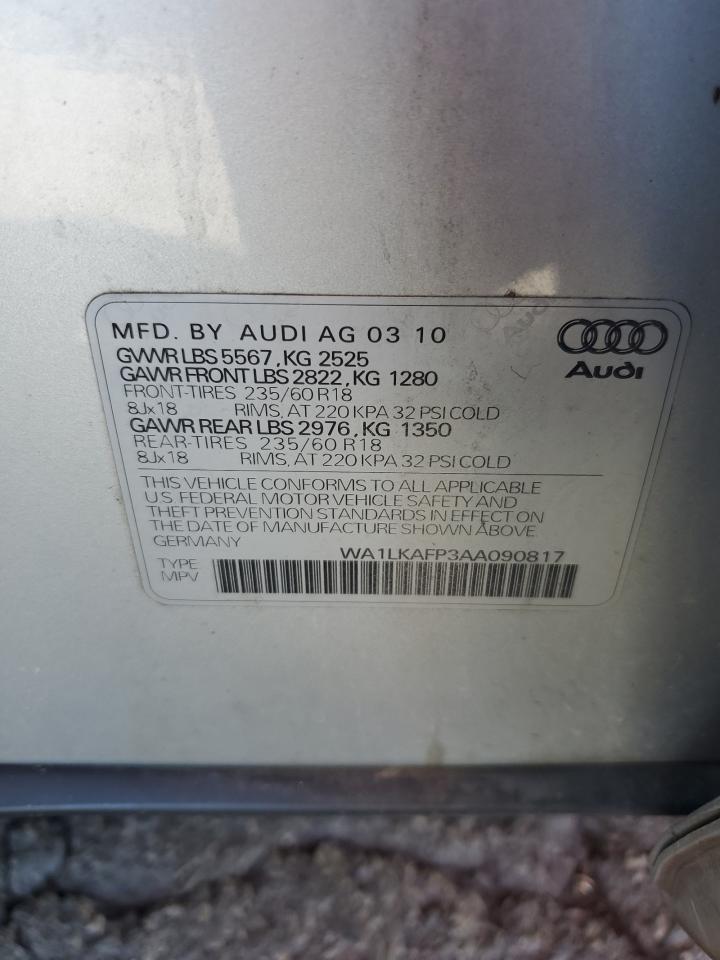 2010 Audi Q5 Premium Plus VIN: WA1LKAFP3AA090817 Lot: 82626525