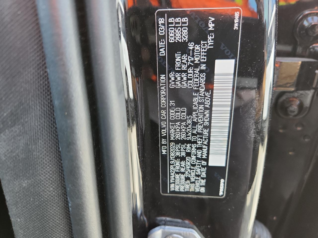 2018 Volvo Xc90 T6 VIN: YV4A22PL9J1382029 Lot: 84766375