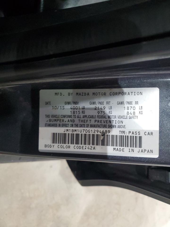 2016 Mazda 3 Sport VIN: JM1BM1U70G1294689 Lot: 85489595