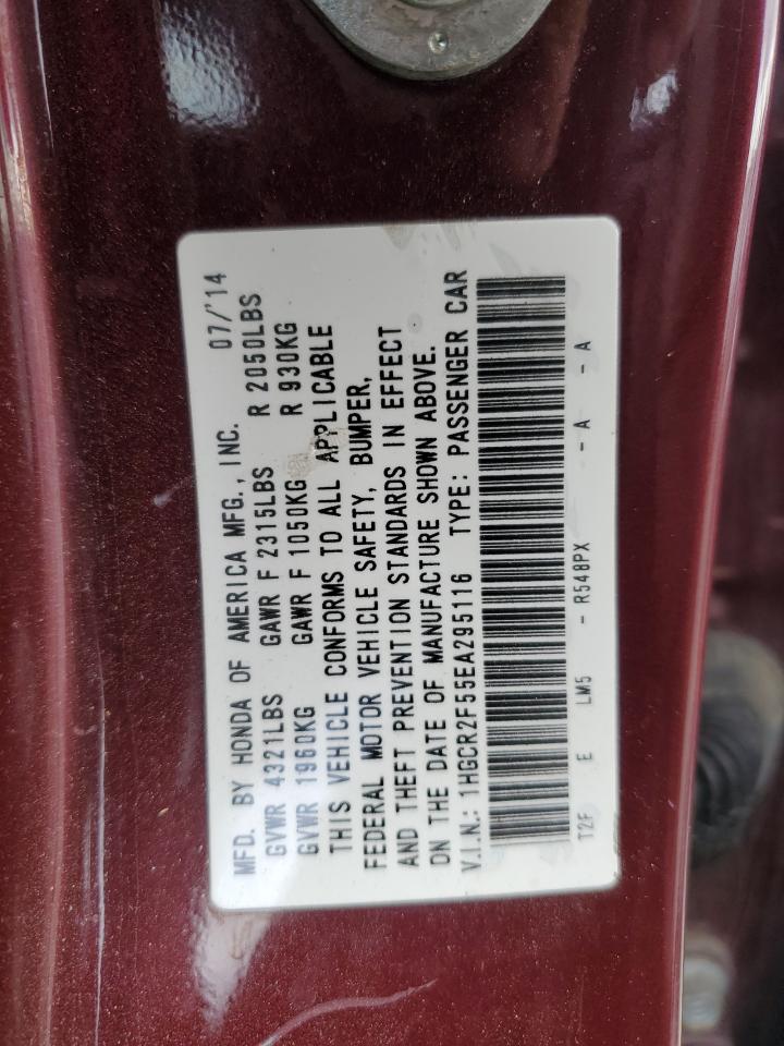 2014 Honda Accord Sport VIN: 1HGCR2F55EA295116 Lot: 86188285