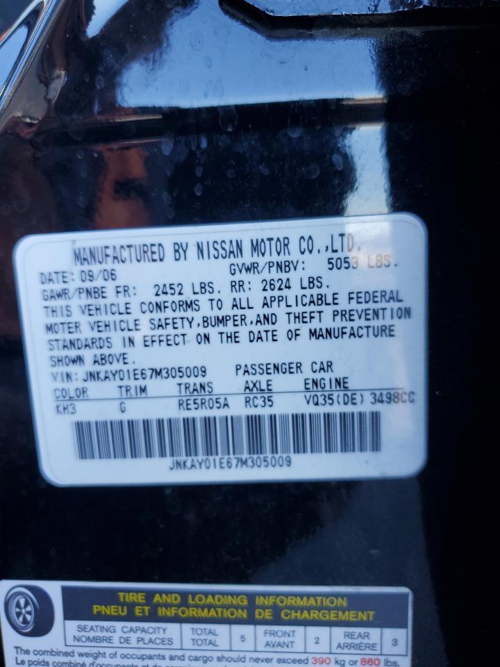 2007 Infiniti M35 Base VIN: JNKAY01E67M305009 Lot: 90144045