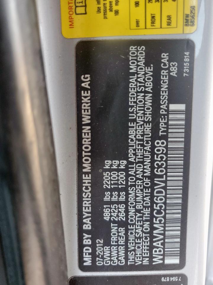 2013 BMW X1 xDrive35I VIN: WBAVM5C56DVL63598 Lot: 84734965