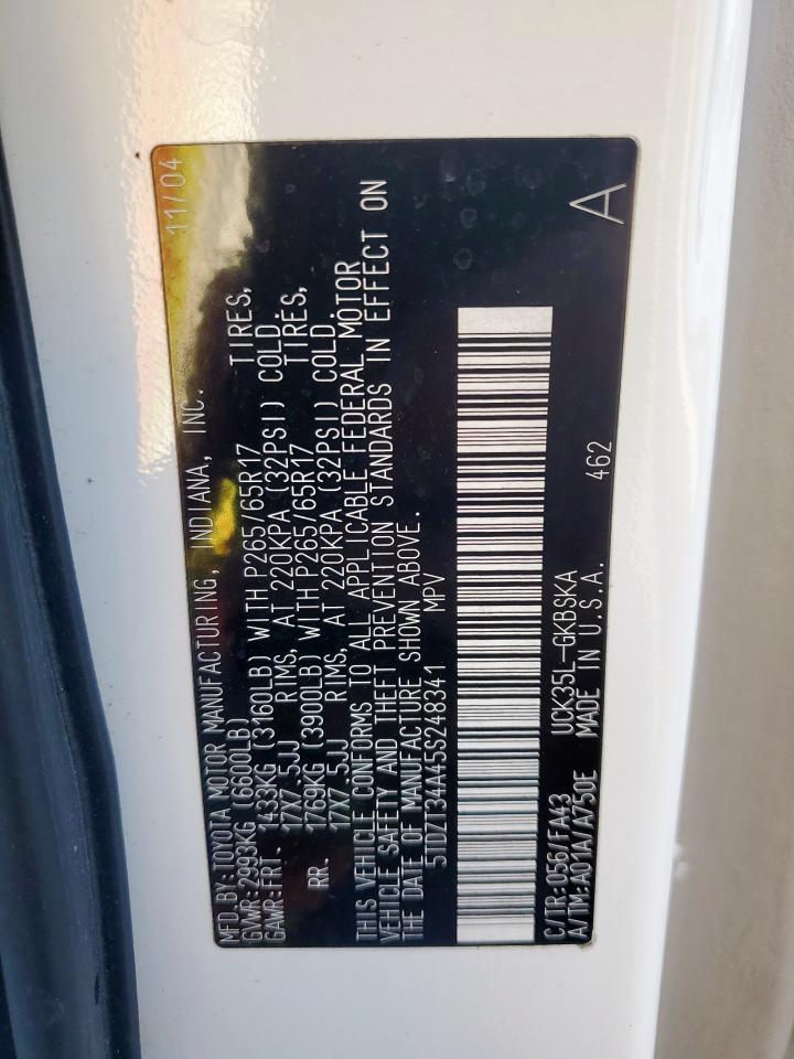 2005 Toyota Sequoia Sr5 VIN: 5TDZT34A45S248341 Lot: 85563365