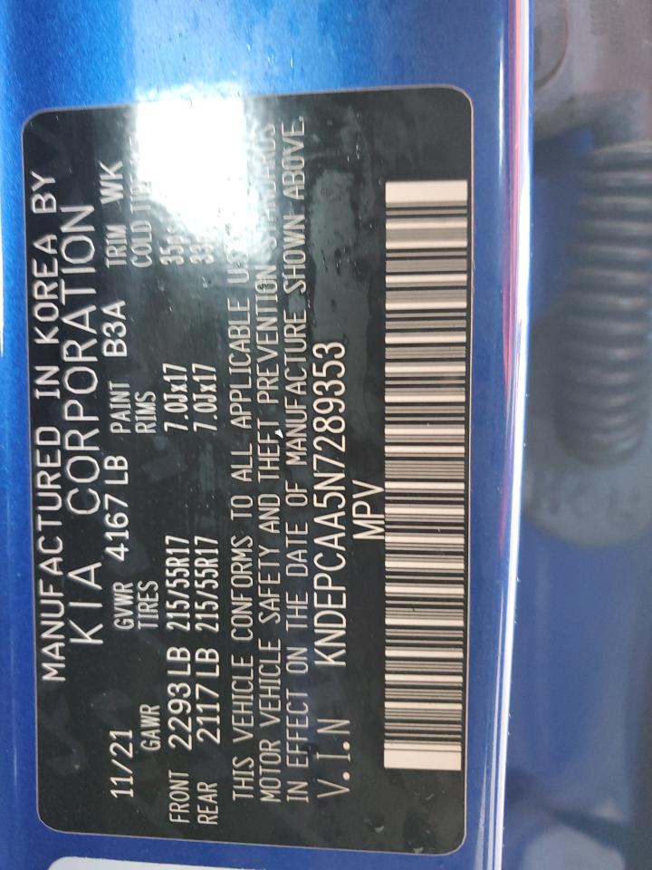 2022 Kia Seltos Lx VIN: KNDEPCAA5N7289353 Lot: 90517825