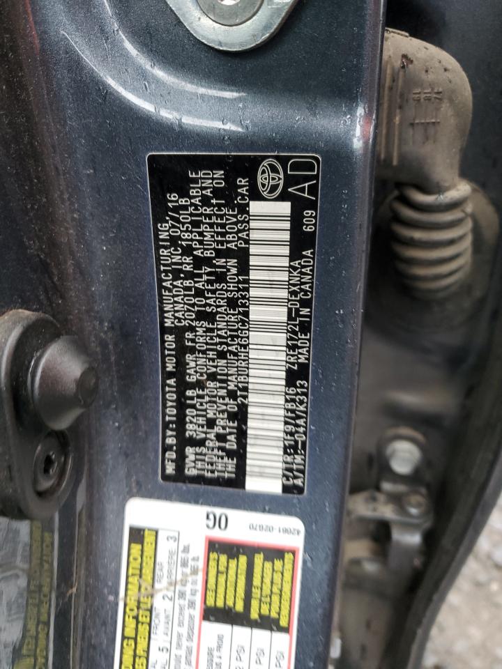 2016 Toyota Corolla L VIN: 2T1BURHE6GC713311 Lot: 84363585