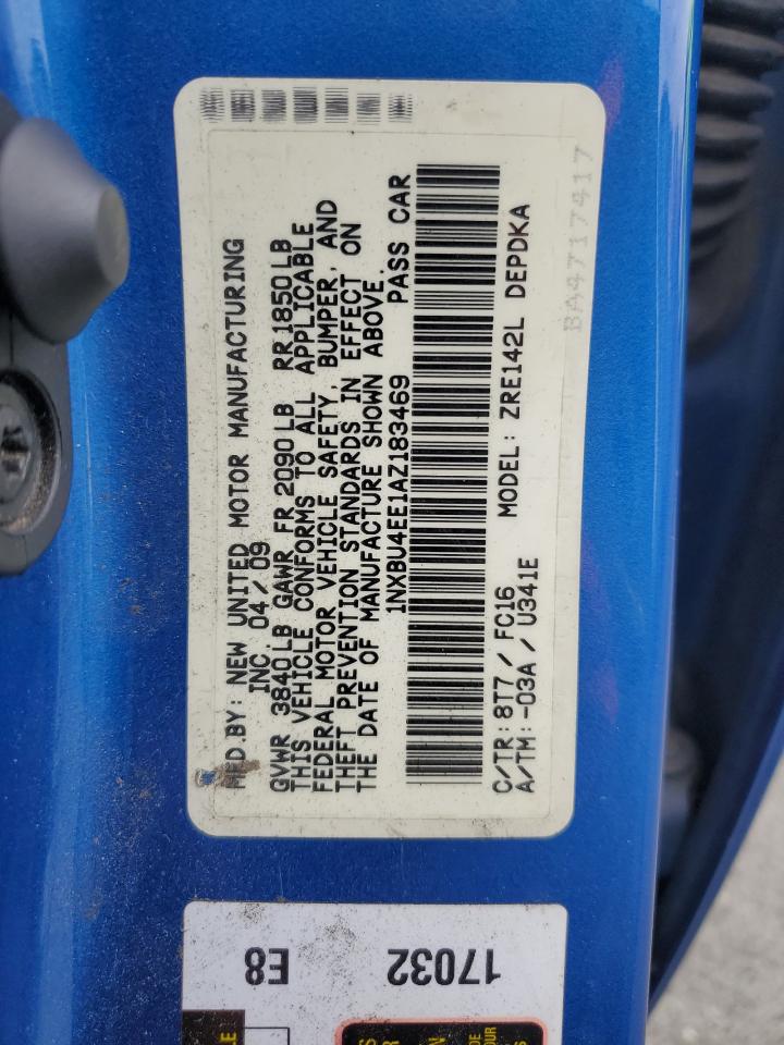 2010 Toyota Corolla Base VIN: 1NXBU4EE1AZ183469 Lot: 81986925