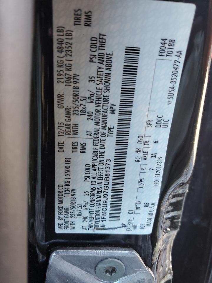 2016 Ford Escape Titanium VIN: 1FMCU9J97GUB81373 Lot: 85009565