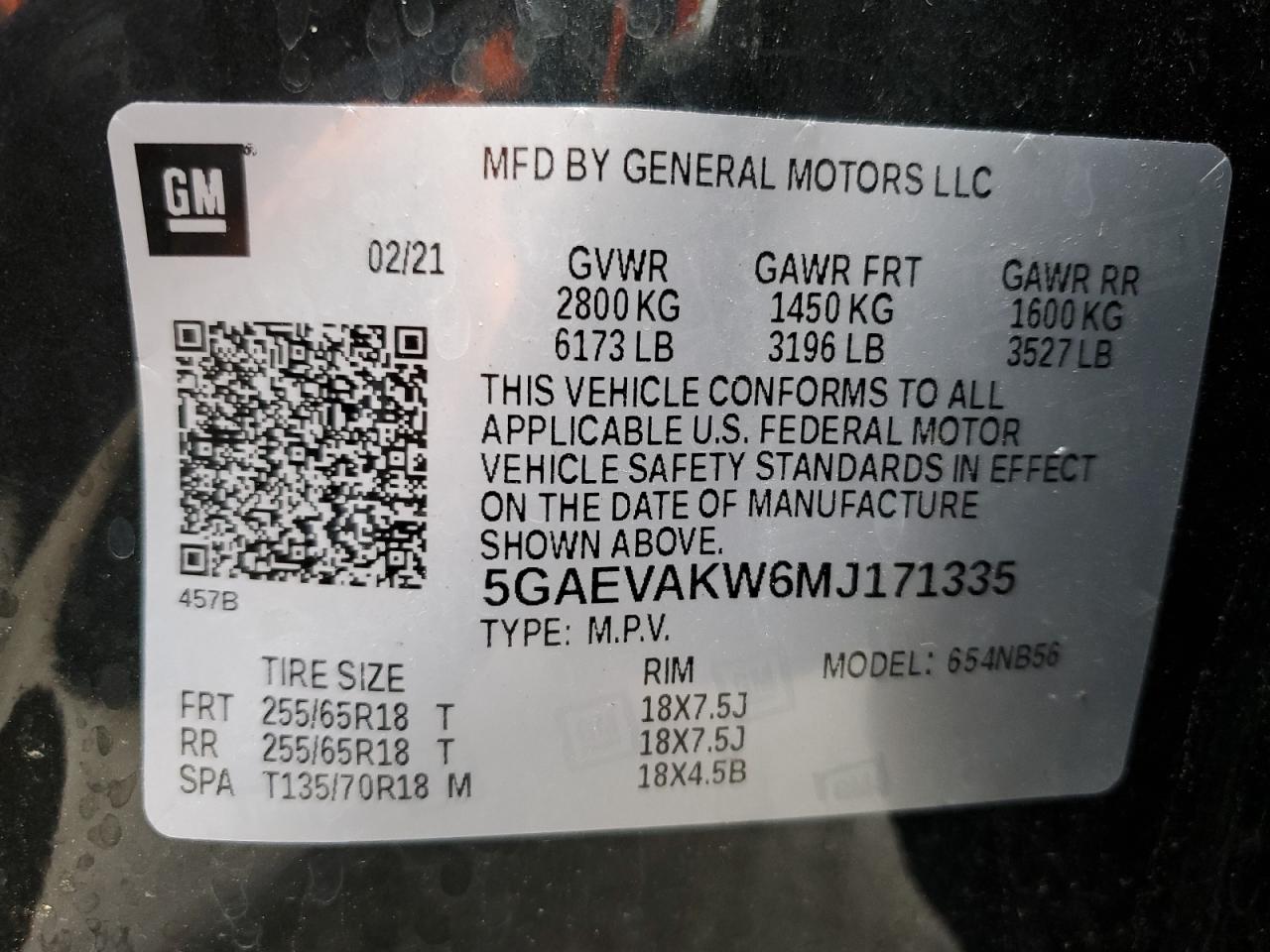 2021 Buick Enclave Essence VIN: 5GAEVAKW6MJ171335 Lot: 90582665