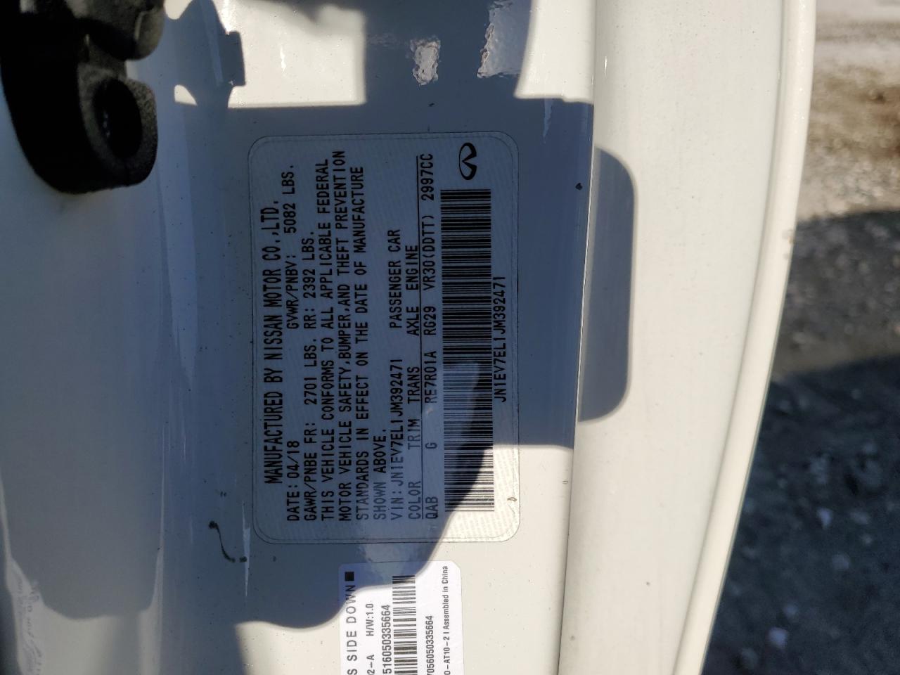 2018 Infiniti Q60 Luxe 300 VIN: JN1EV7EL1JM392471 Lot: 84717045