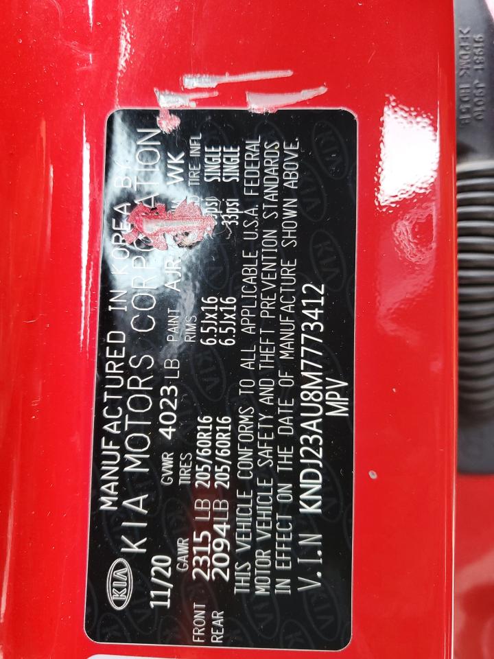 2021 Kia Soul Lx VIN: KNDJ23AU8M7773412 Lot: 90941655