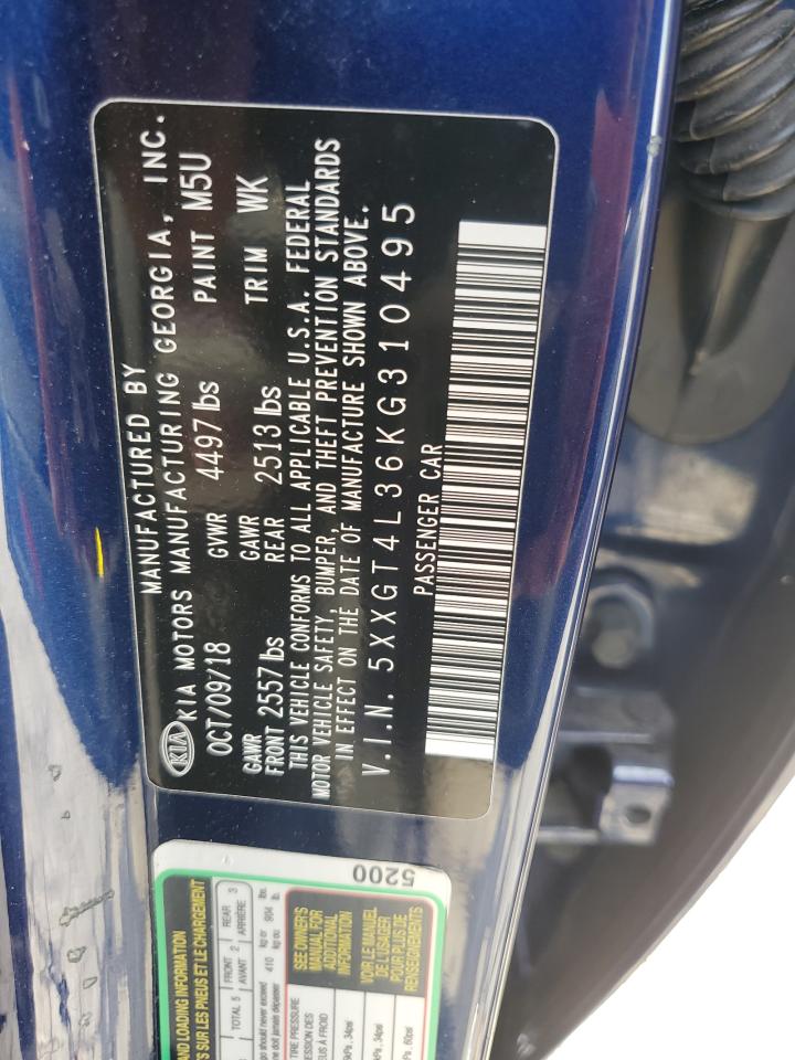 2019 Kia Optima Lx VIN: 5XXGT4L36KG310495 Lot: 85345215