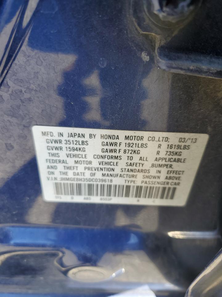 2013 Honda Fit VIN: JHMGE8H35DC039618 Lot: 86459175