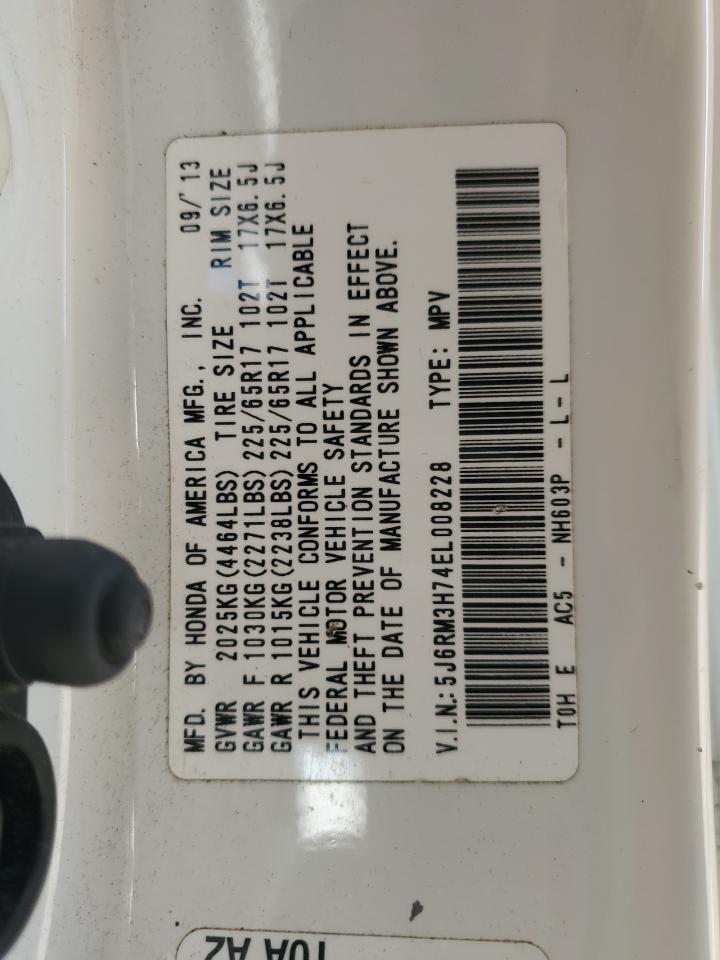 2014 Honda Cr-V Exl VIN: 5J6RM3H74EL008228 Lot: 80710715