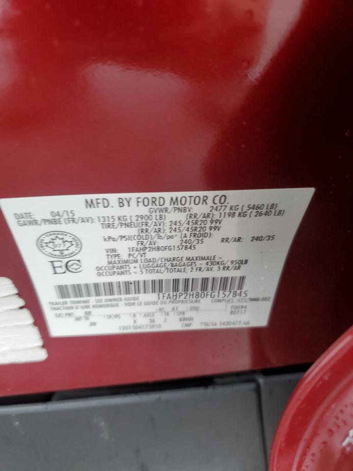 2015 Ford Taurus Sel VIN: 1FAHP2H80FG157845 Lot: 85726825