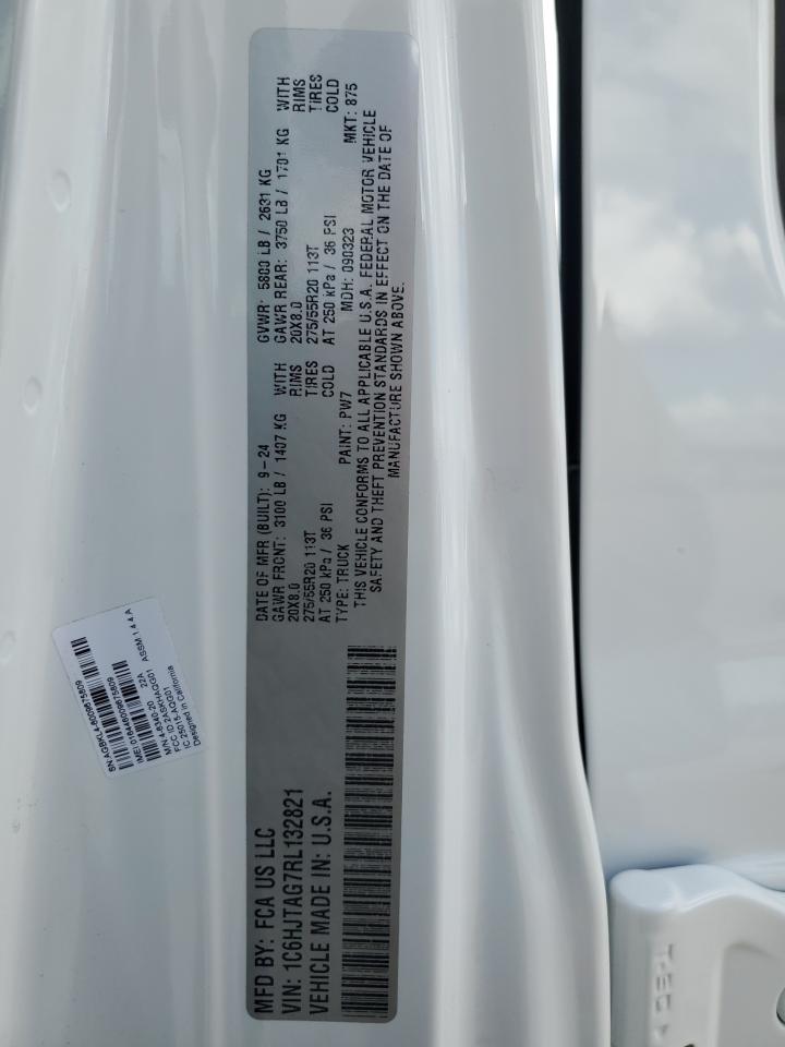 2024 Jeep Gladiator Sport VIN: 1C6HJTAG7RL132821 Lot: 87076635