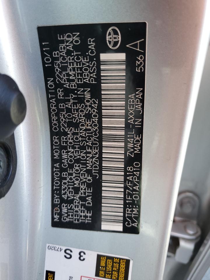 2012 Toyota Prius V VIN: JTDZN3EU7C3040942 Lot: 84925665