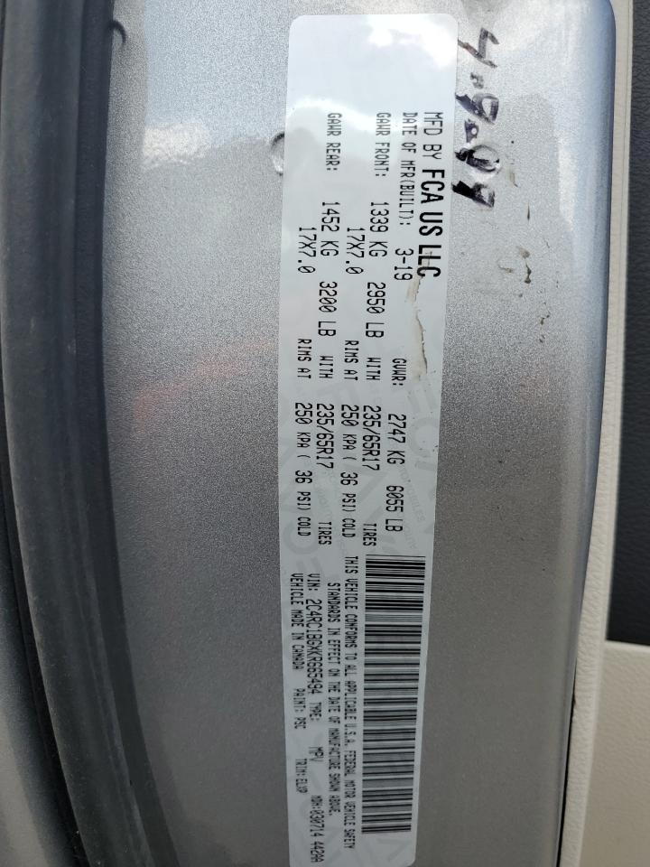 2019 Chrysler Pacifica Touring L VIN: 2C4RC1BGXKR665494 Lot: 89917515