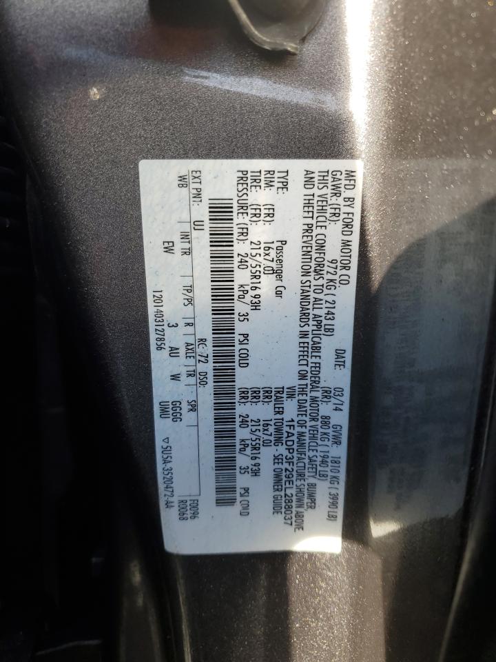 2014 Ford Focus Se VIN: 1FADP3F29EL288037 Lot: 82712575