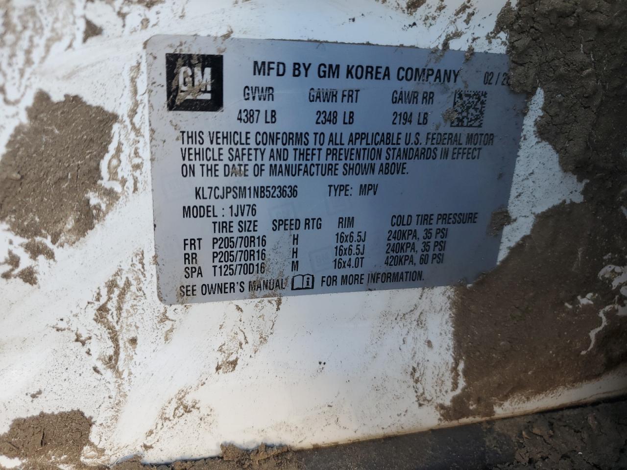 2022 Chevrolet Trax 1Lt VIN: KL7CJPSM1NB523636 Lot: 84812765