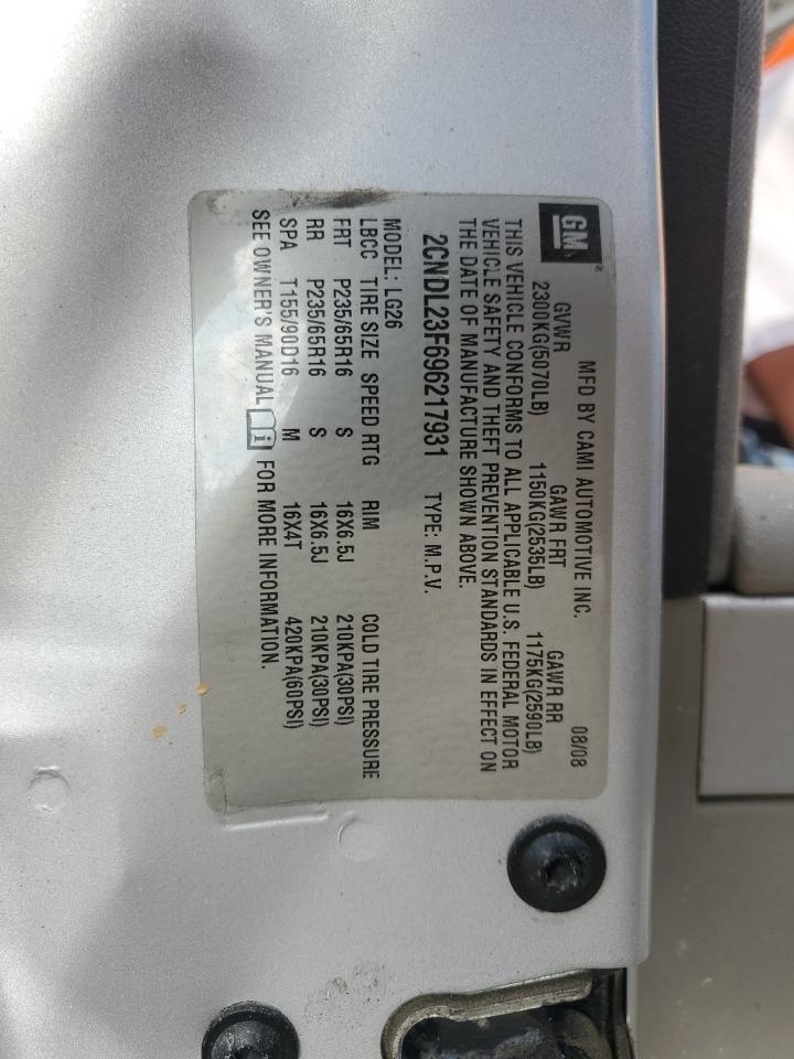 2009 Chevrolet Equinox Ls VIN: 2CNDL23F696217931 Lot: 82321285