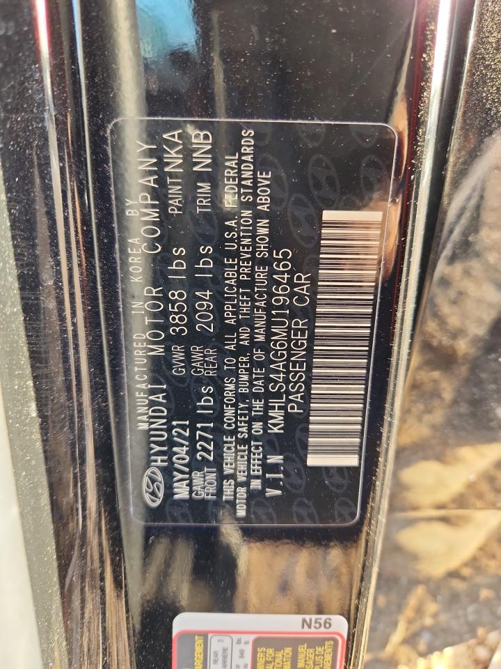 2021 Hyundai Elantra Sel VIN: KMHLS4AG6MU196465 Lot: 86225505