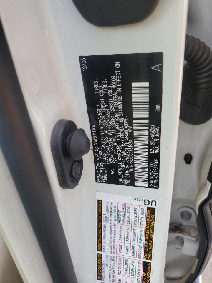 2007 Lexus Gx 470 VIN: JTJBT20X570134938 Lot: 81967185