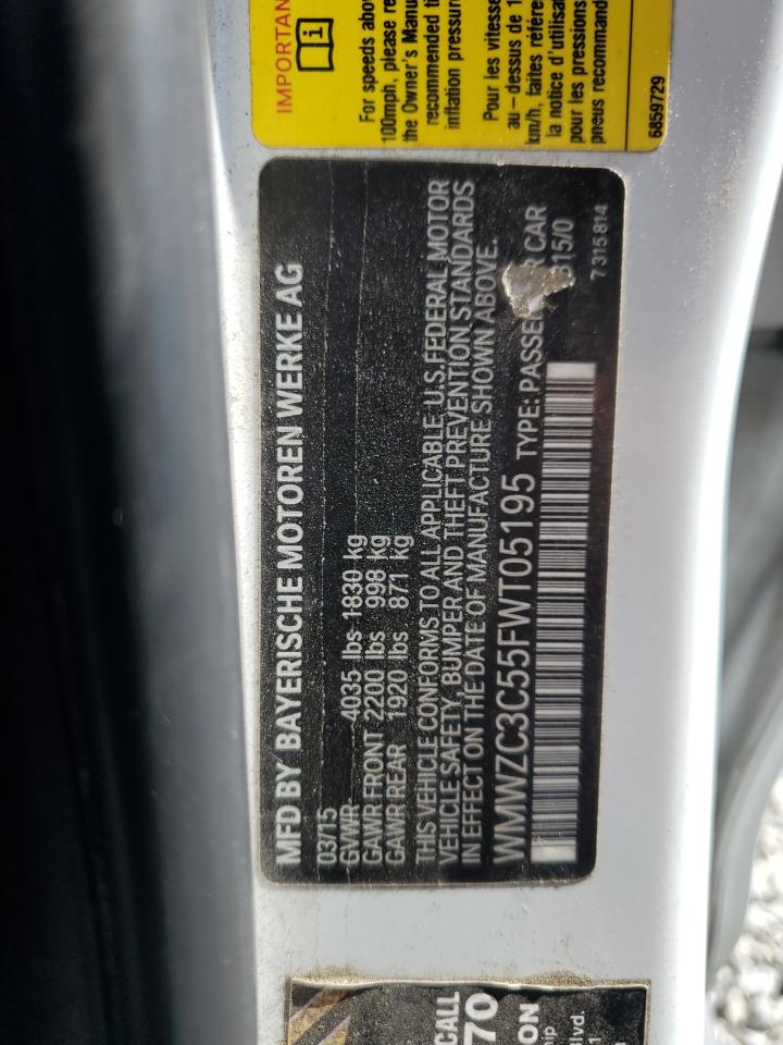 2015 Mini Cooper S Countryman VIN: WMWZC3C55FWT05195 Lot: 85377305