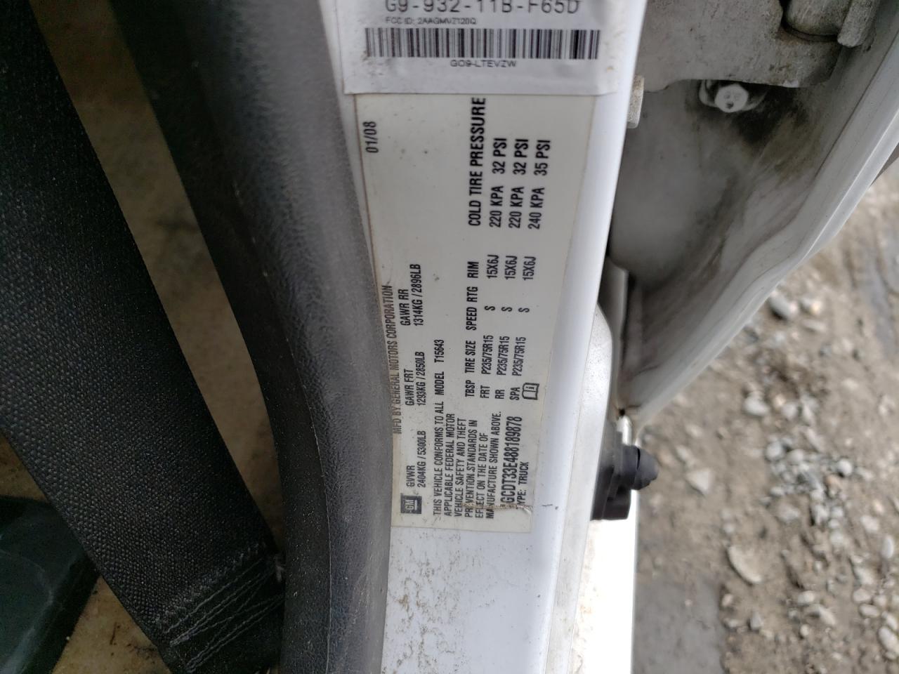 2008 Chevrolet Colorado Lt VIN: 1GCDT33E488189878 Lot: 82213095