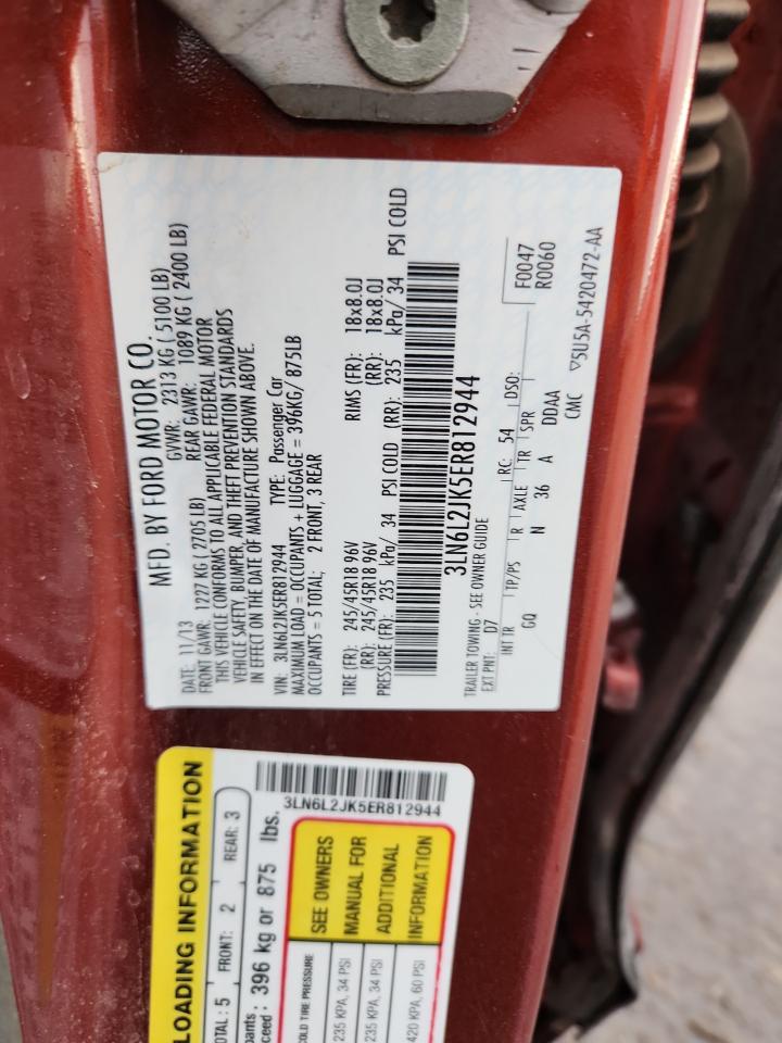 2014 Lincoln Mkz VIN: 3LN6L2JK5ER812944 Lot: 87235485