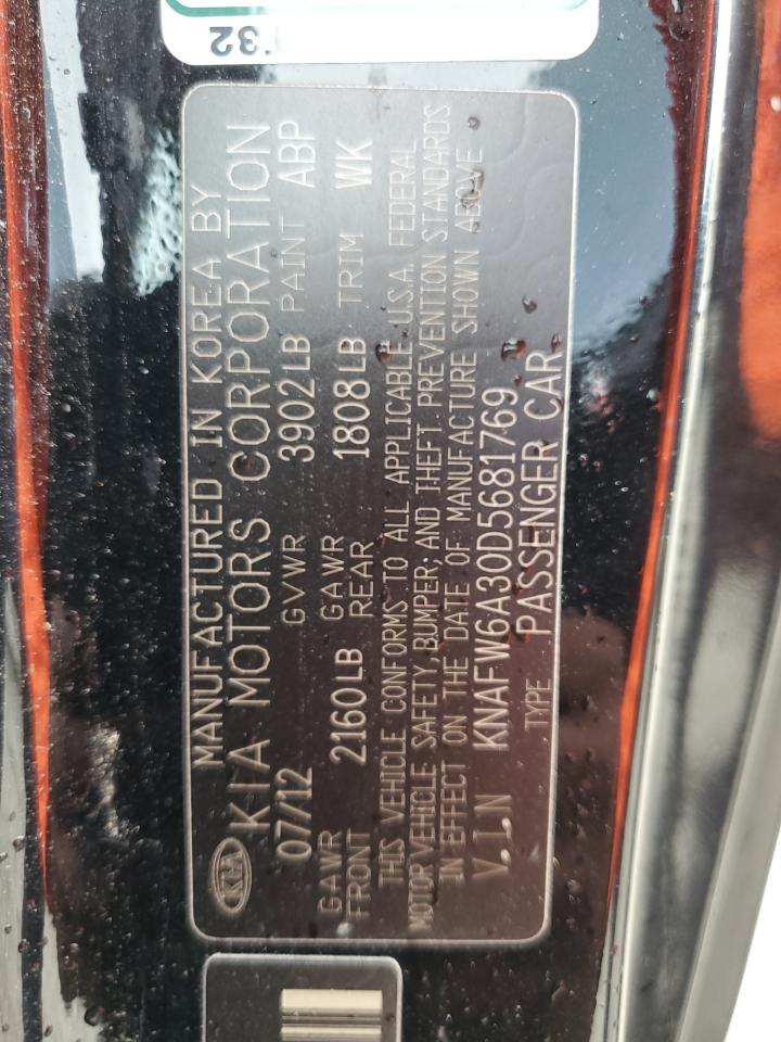 2013 Kia Forte Sx VIN: KNAFW6A30D5681769 Lot: 84358875