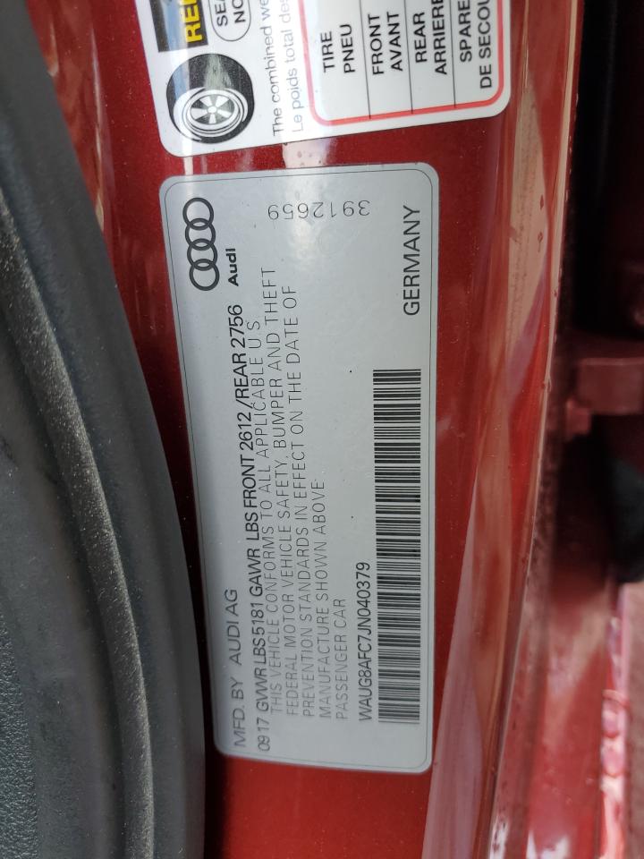 2018 Audi A6 Premium Plus VIN: WAUG8AFC7JN040379 Lot: 90255445