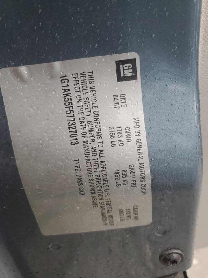 2007 Chevrolet Cobalt Ls VIN: 1G1AK55F577327013 Lot: 86073075