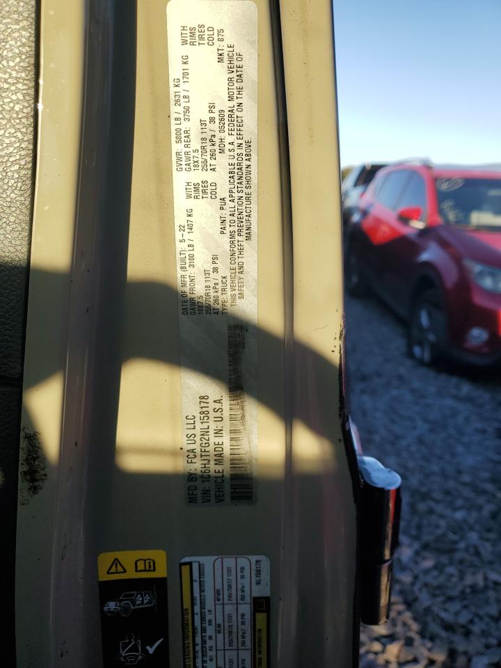 2022 Jeep Gladiator Overland VIN: 1C6HJTFG2NL158178 Lot: 90281705