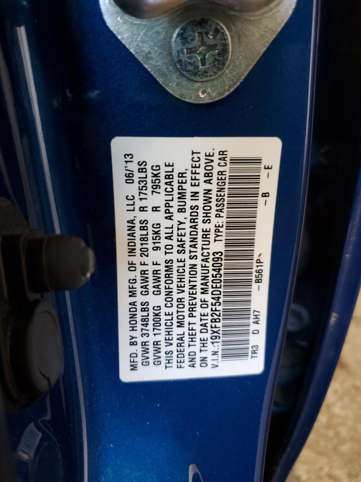 2013 Honda Civic Lx VIN: 19XFB2F54DE054093 Lot: 86264945