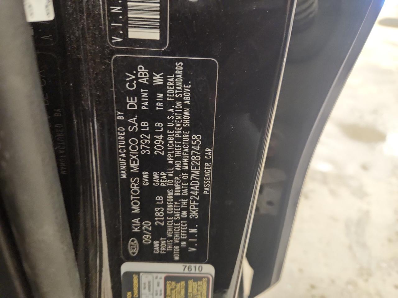 2021 Kia Forte Fe VIN: 3KPF24AD7ME287458 Lot: 90846855