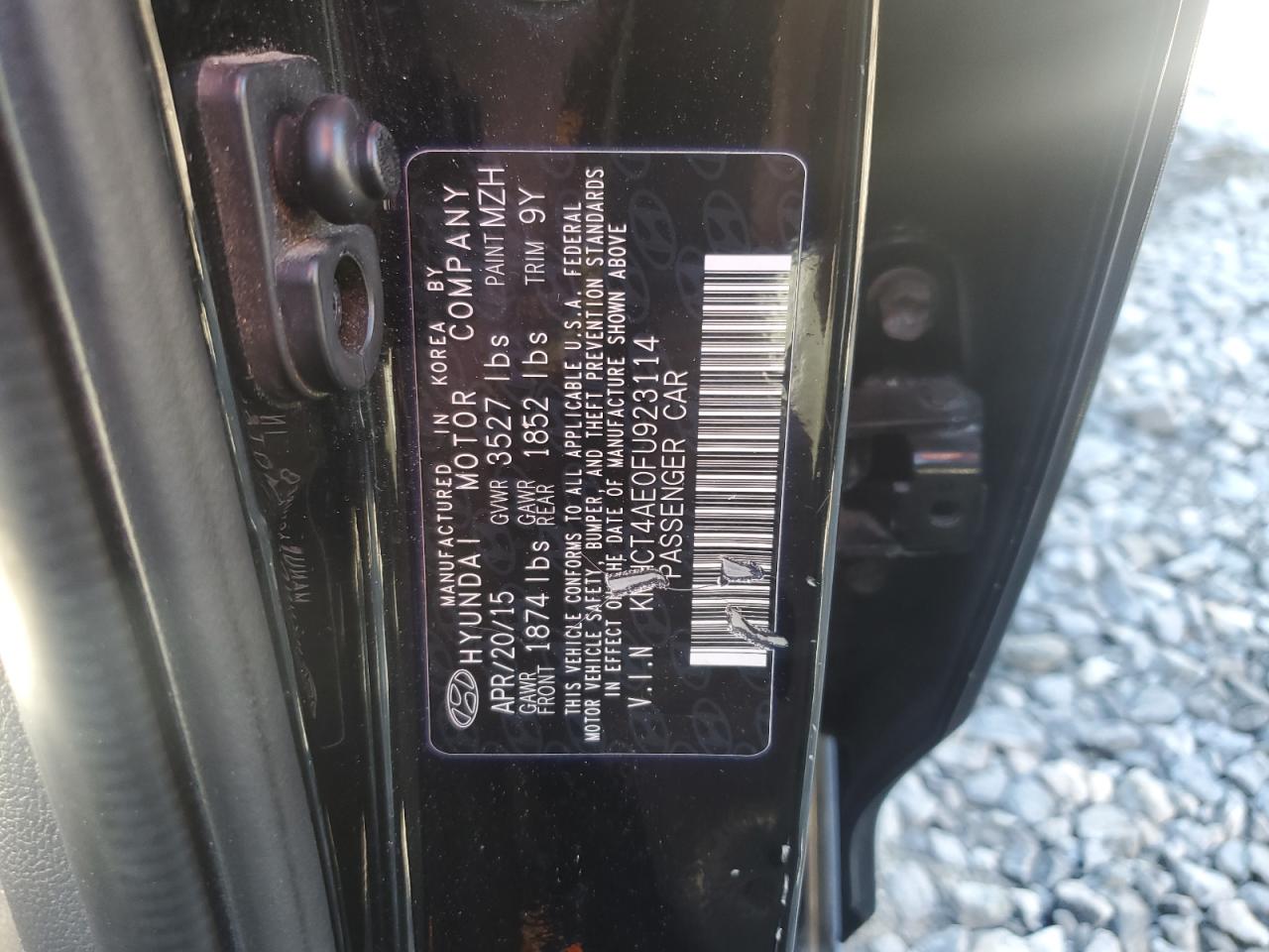 2015 Hyundai Accent Gls VIN: KMHCT4AE0FU923114 Lot: 85866955