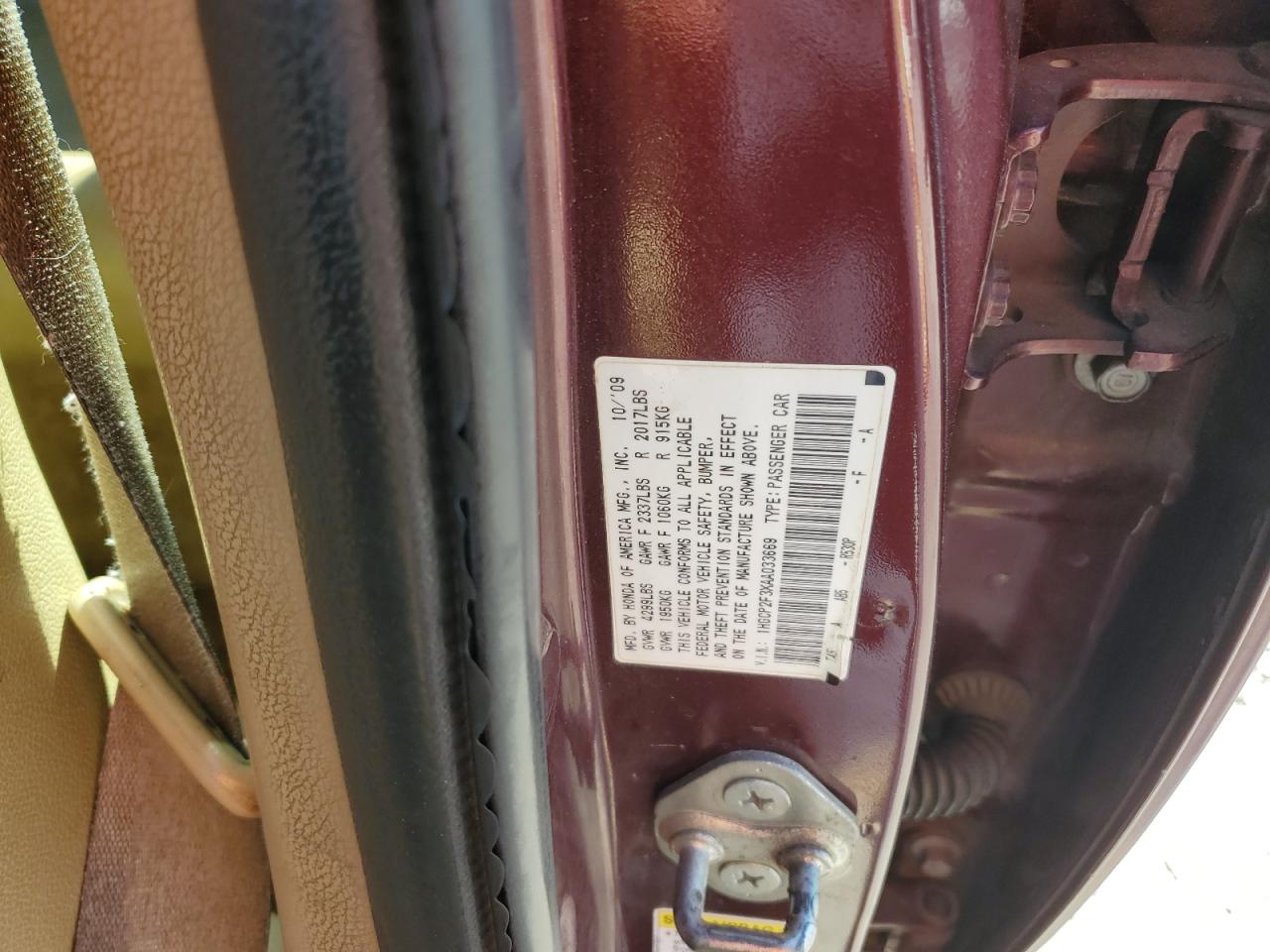 2010 Honda Accord Lx VIN: 1HGCP2F3XAA033669 Lot: 90622455